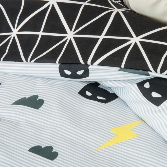 3 Pcs King Microfiber Duvet Cover Set, Black Bat - Picture 3 of 8